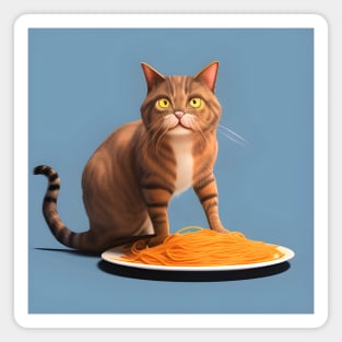 cat pasta lover  kawaii food Magnet